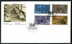 1348a Canada 40c World War II blk/4 Official FDC