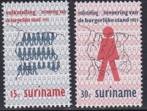 Suriname, # 389-390, Census Anniversary, NH, Half Cat.