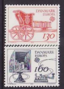 Denmark-Sc#651-2- id9-unused NH set-Europa-Mail cart-1979-