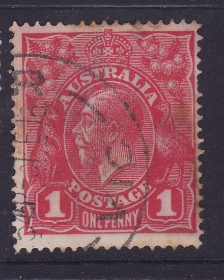 Australia 1914-24  KG V WM Single C&A -red - 1d used