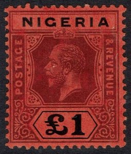 NIGERIA 1914 KGV 1 POUND DIE I 