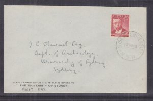 AUSTRALIA, 1948 Von Mueller 2 1/2d., First Day cover, SYDNEY UNIVERSITY cds.