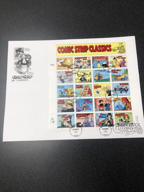 US3000 Comic Strip Classics Souvenir Page First Day Of Issue 1995 Artcraft Cover