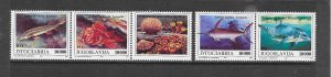 YUGOSLAVIA #2197a-e MARINE LIFE MNH