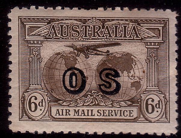 AUSTRALIA 1931 6d OS Kingsford Smith mint hinged. SG139a...................37514