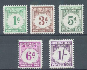 Gilbert and Ellice 1940 postage dues sg. D1, D3, D5-D7 MH 