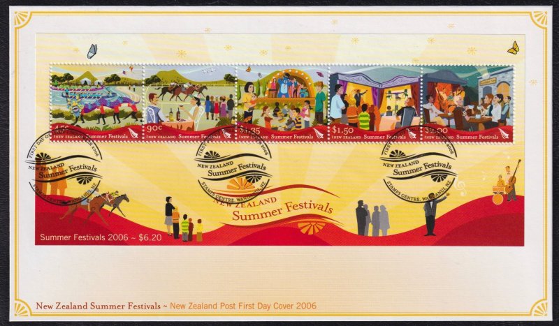 New Zealand 2006 Summer Festivals Miniature Sheet First Day Cover FDC SC 2104b