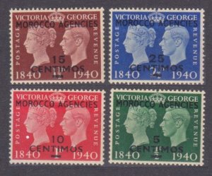 1940 Morocco British Post 141-144 MLH King George VI - Overprint  6,50 €