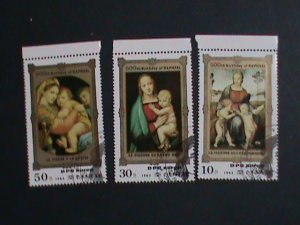 ​KOREA STAMP-1983-CHRISTMAS PAINTING-VIRGIN & THE CHILD CTO STAMPS VERY FINE