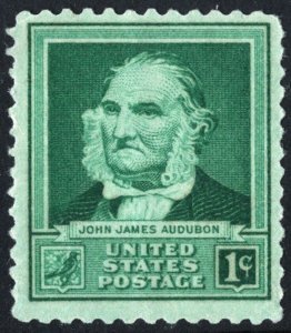 SC#874 1¢ Famous Americans: John James Audubon Single (1940) MNH