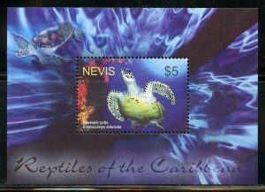 NEVIS REPTILES OF THE CARIBBEAN  SOUVENIR SHEET  MINT NH 