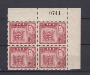 Fiji QEII 1953 8d Control Block Of 4 p13 SG279 MNH BP8495