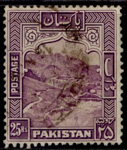 PAKISTAN GVI SG43a, 25r violet, USED. Cat £42.