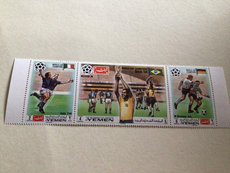Yemen World Football 1970 Champions Brazil 1st mint never hinged stamps A11214