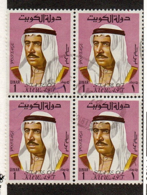 Kuwait 473B Used Block of four