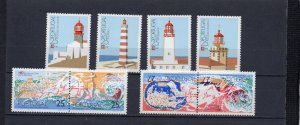 PORTUGAL 1987-1988 SHIPS & LIGHTHOUSES SET OF 8 STAMPS & BOOKLET MNH