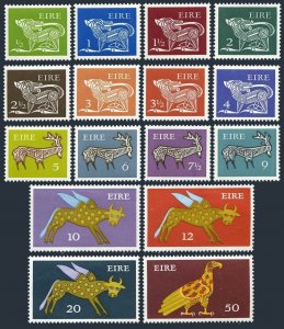 Ireland 290-304,302A,hinged. Decimal currency 1971-1974.Dog,Stag,Ox,Eagle,