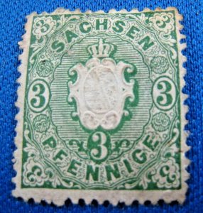 SAXONY GERMANY 1863 SCOTT # 15a  USED    (bs23)