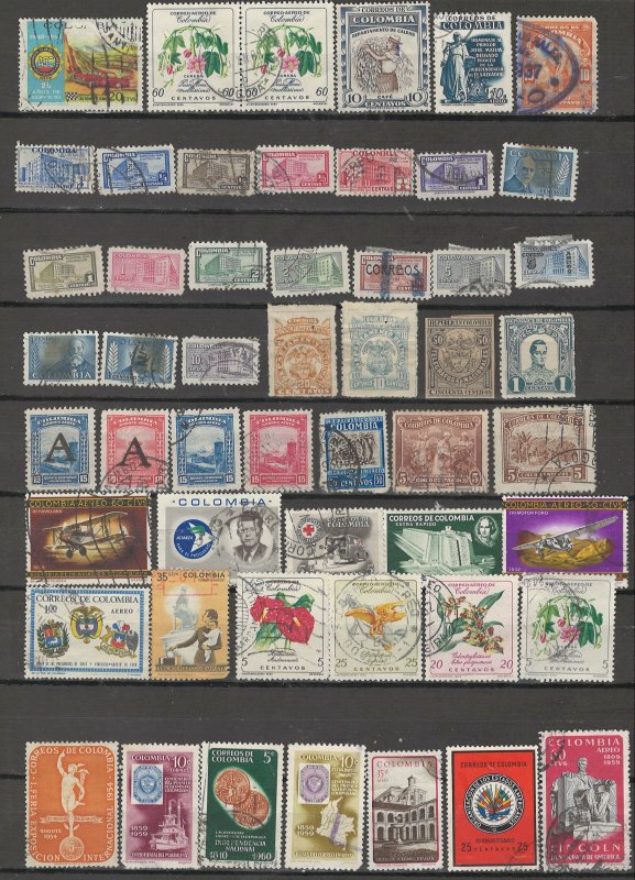 COLLECTION LOT # 42L COLOMBIA 102 STAMPS CLEARANCE