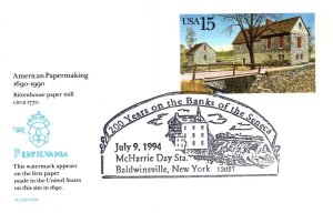 US POSTAL CARD SPECIAL PICTORIAL POSTMARK 200 YEARS ON THE BANKS OF THE SENECA