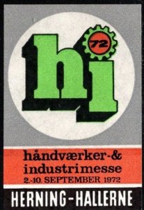 1972 Denmark Poster Stamp Craftsman &Industry Fair 2 -10 September 1972