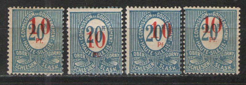 Germany - Upper Silesia 1920 Sc# 12,a,b,& c MH/HR VG/F - All surcharge variants