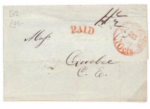 USA Cover CANADA CROSS-BORDER MAIL Quebec NY 10c Paid CDS 1847{samwells}BE162