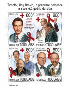 Togo 2019 MNH Medical Stamps Timothy Ray Brown Cured of AIDS 4v M/S