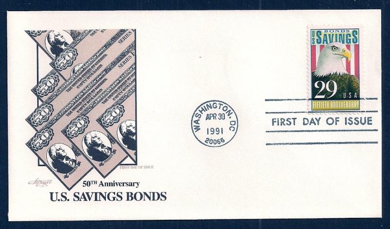 UNITED STATES FDC 29¢ US Savings Bonds 1991 Artmaster