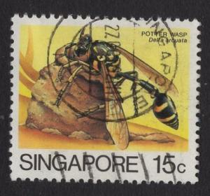 Singapore   #455  used   1985   insects  15c   wasp