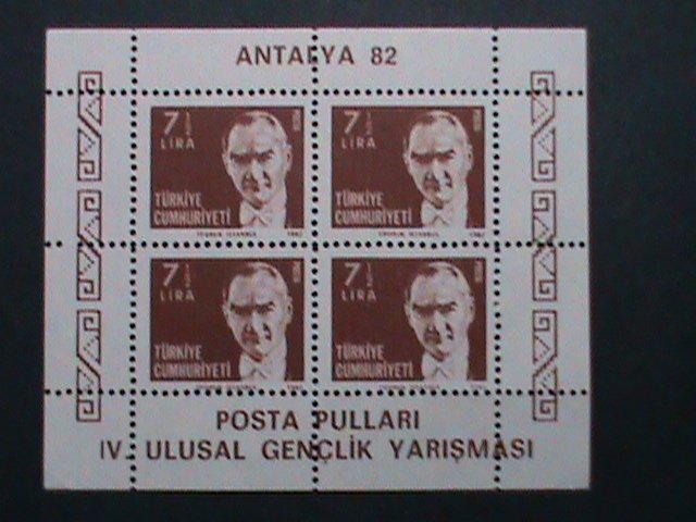 TURKEY-1982-SC#2137a  STAMP SHOW ANKARA'82-KEMAL ATATURK MNH S/S SHEET-VF-