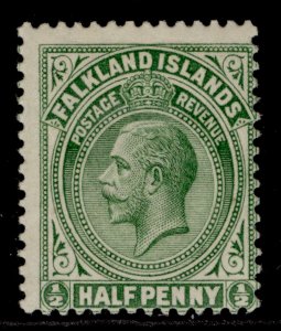 FALKLAND ISLANDS GV SG60d, ½d dull yellowish green, M MINT.