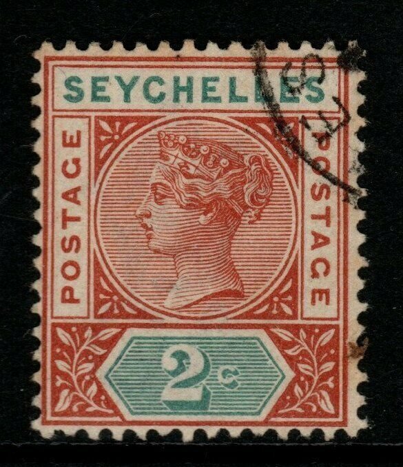 SEYCHELLES SG28 1900 2c ORANGE-BROWN & GREEN USED