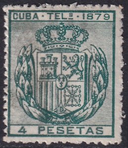 Cuba 1879 telégrafo Ed 48 telegraph MNG(*)