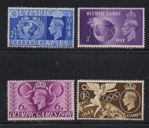 Great Britain Sc 271-4 1948 Olympcs stamp set mint NH