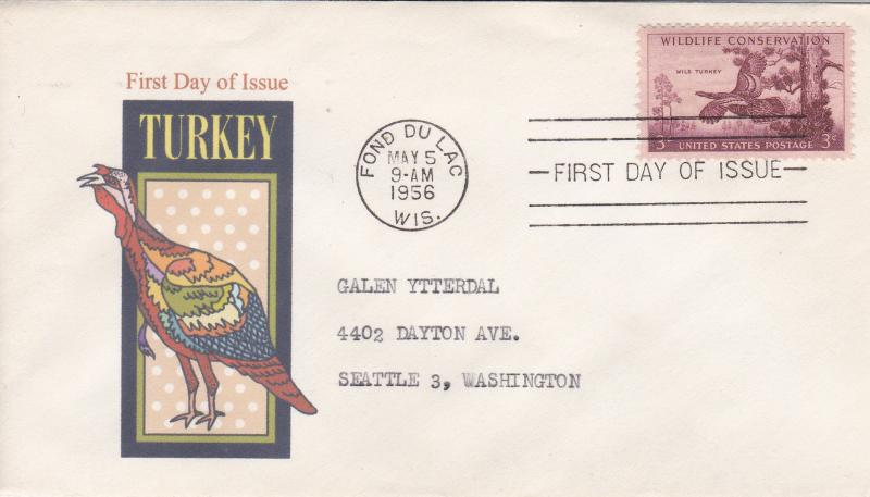 U.S. # 1077, Wildlife Conservation - Turkey, First Day Cover