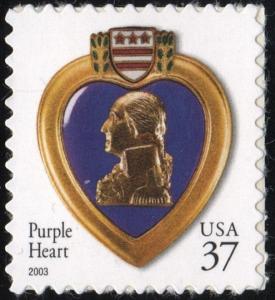 SC#3784 37¢ Purple Heart Single (2003) SA