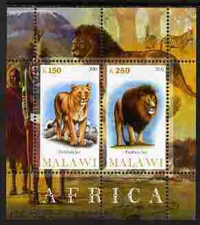 MALAWI - 2010 - Panther and Lion - Perf 2v Sheet - MNH - Private Issue