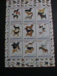 AFGHANISTAN STAMP-2000-COLORFUL BEAUTIFUL LOVELY DOGS MNH FULL SHEET VERY FINE