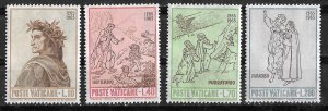 Vatican # 410-13  Dante, writer     (4)   Mint NH