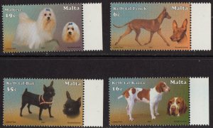 Thematic stamps MALTA 2001 DOGS 4v mint