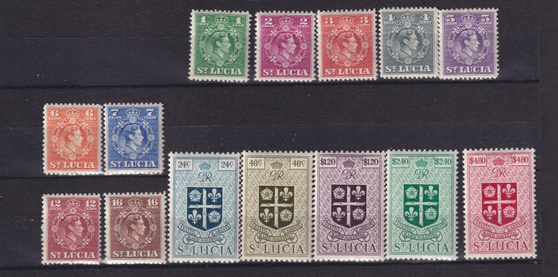 ST LUCIA # 135-148 Mint hinged  CREST