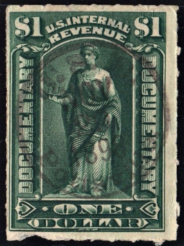 R173 $1.00 Documentary Stamp (1898) Used/CDS