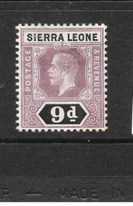 SIERRA LEONE  1921-27   9d   KGV   MLH     SG 141