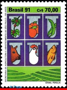 2340 BRAZIL 1991 DEPARTMENT OF AGRICULTURE AND PROVISION, OX, MI# 2442, MNH