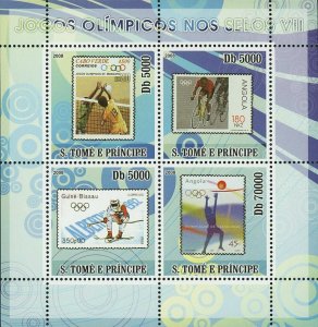 Olympic Games on Stamps Cabo Verde Angola Volleyball S/S MNH #3484-3487