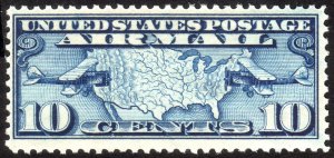 1926, US 10c, Map of the USA, MNH, Sc C7