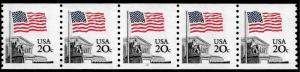 Sc 1895a   22¢ Flag over Supreme Court PNC/5 Plate #12, MNH