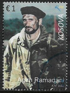 Kosovo #301 Used Stamp - Agim Ramadani, Army Commander