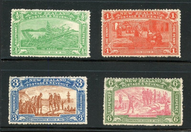 New Zealand 1906 Christchurch Exhibition Scott 122/25, SG 370/73 Mint Hinged Australia